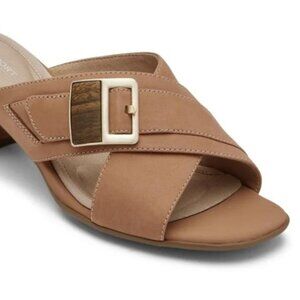 Rockport Total Motion Leather Slide Sandals - NWT - Women's 5M - Natural